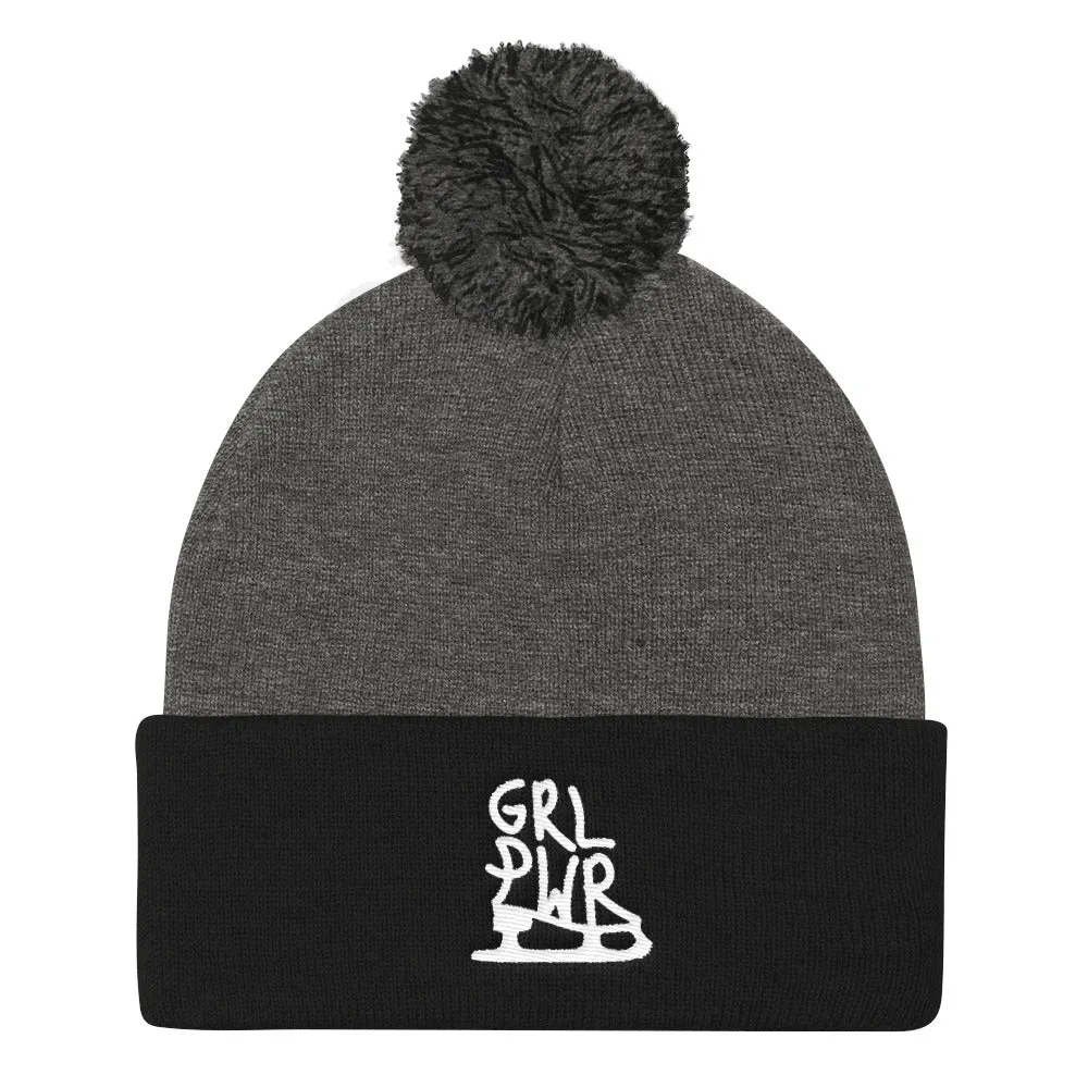 GRL PWR Skater Pom Pom Knit Beanie