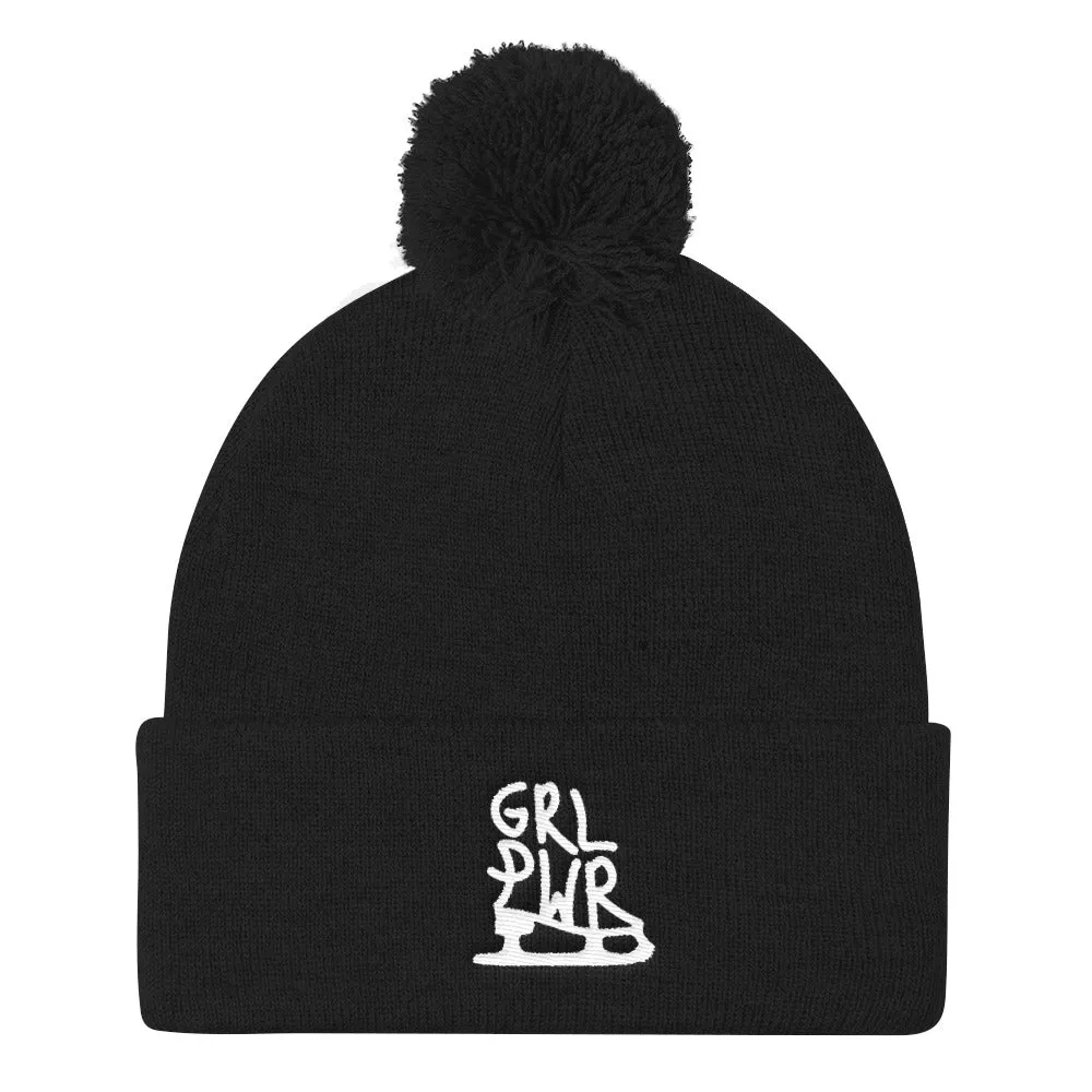 GRL PWR Skater Pom Pom Knit Beanie