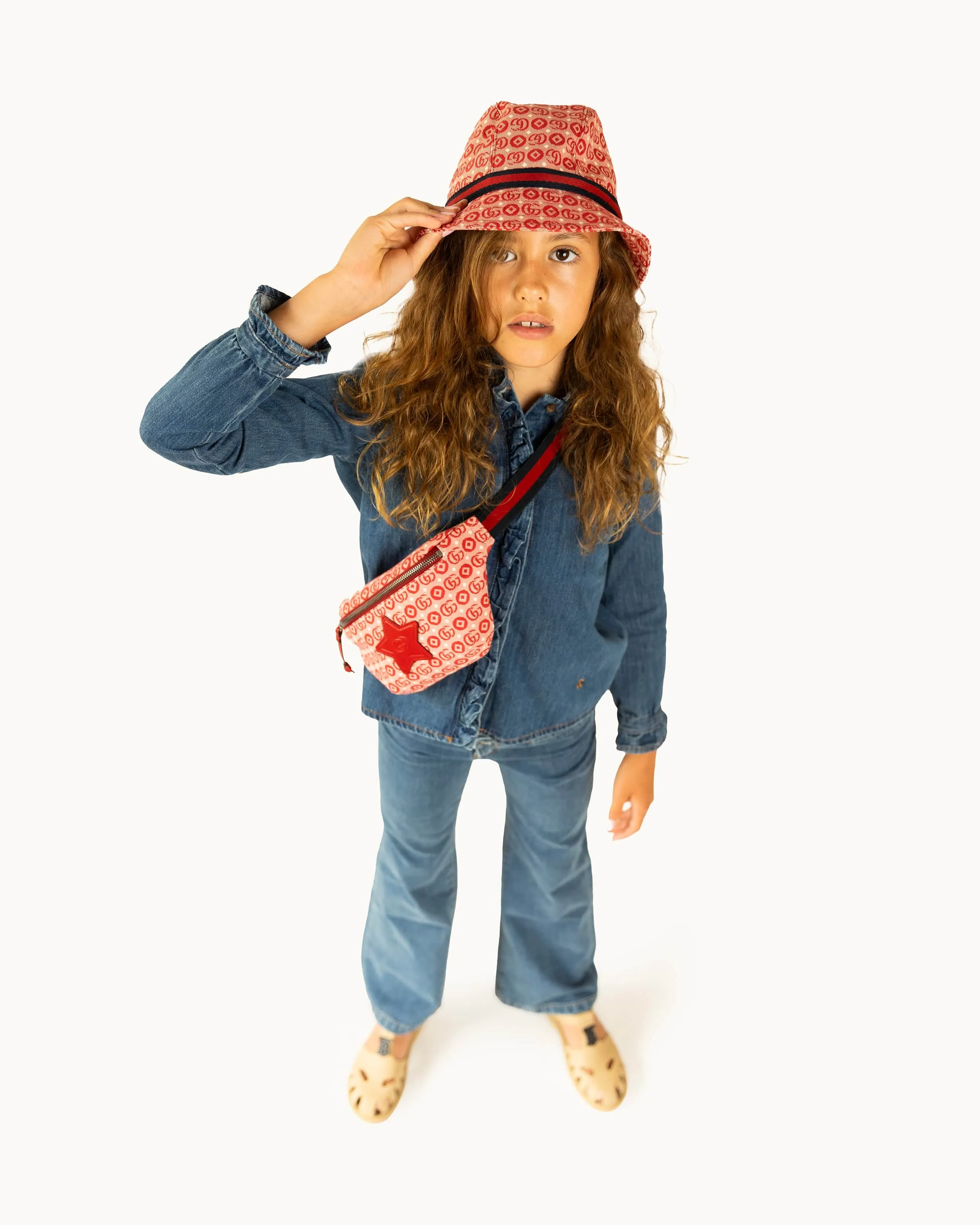 Gucci Kids Monogram Fedora in Red