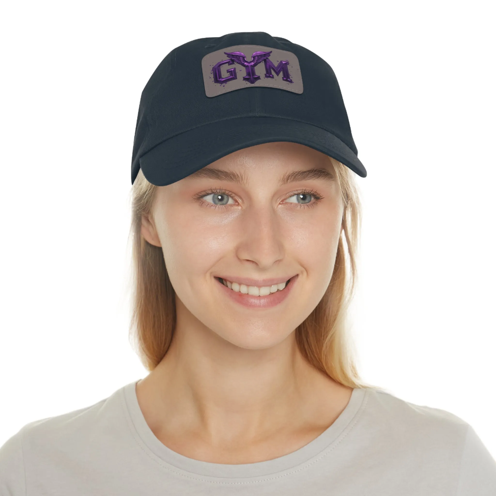 GYM Hat with Leather Patch (Rectangle)  - EmpressKorea