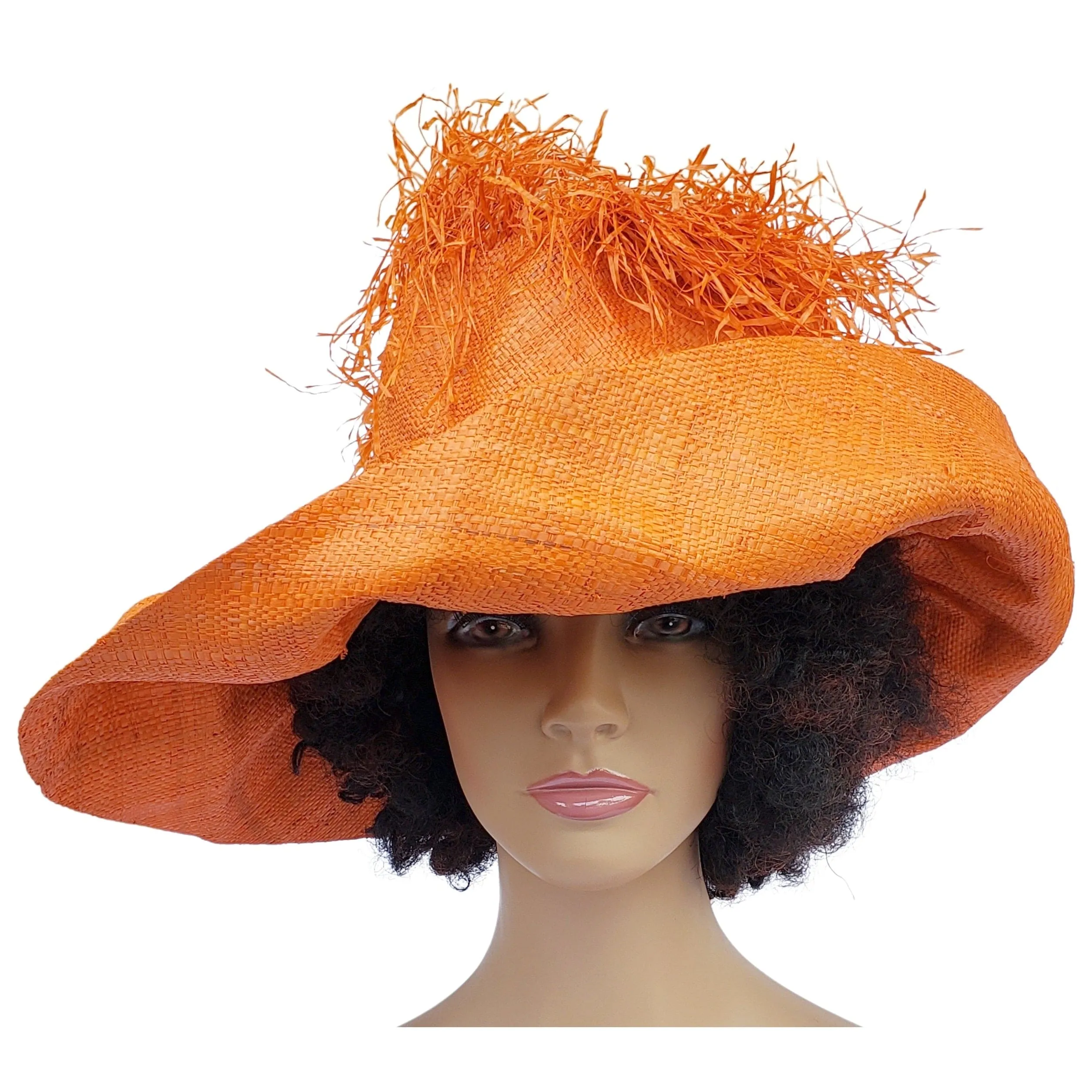 Hadiza: Madagascar Big Brim Crown Out Raffia Sun Hat