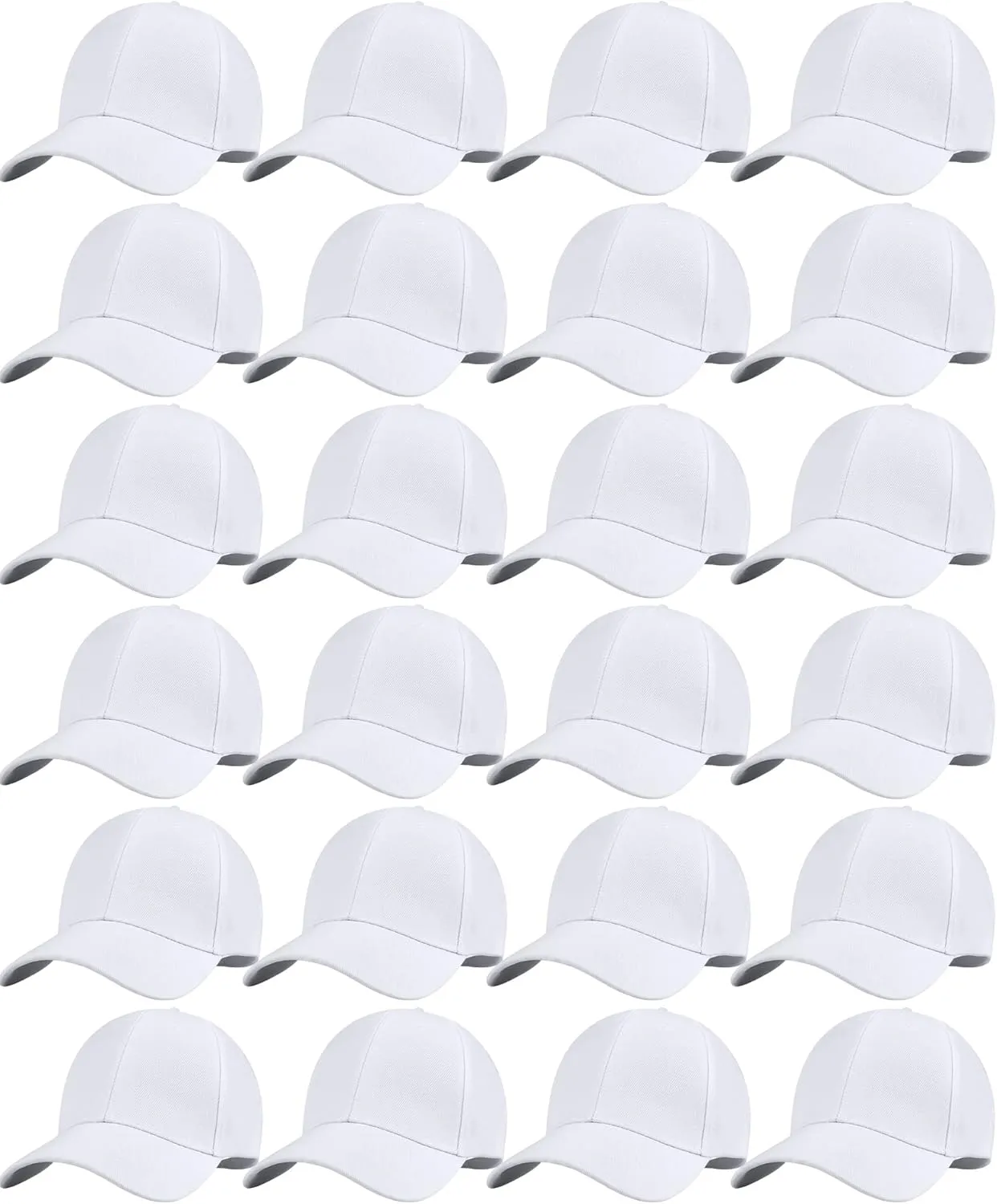 Handepo 24 Pcs Blank Baseball Cap Adjustable Back Strap Plain Blank Camouflage Hat Unisex Baseball Cap for Trucker Men Women