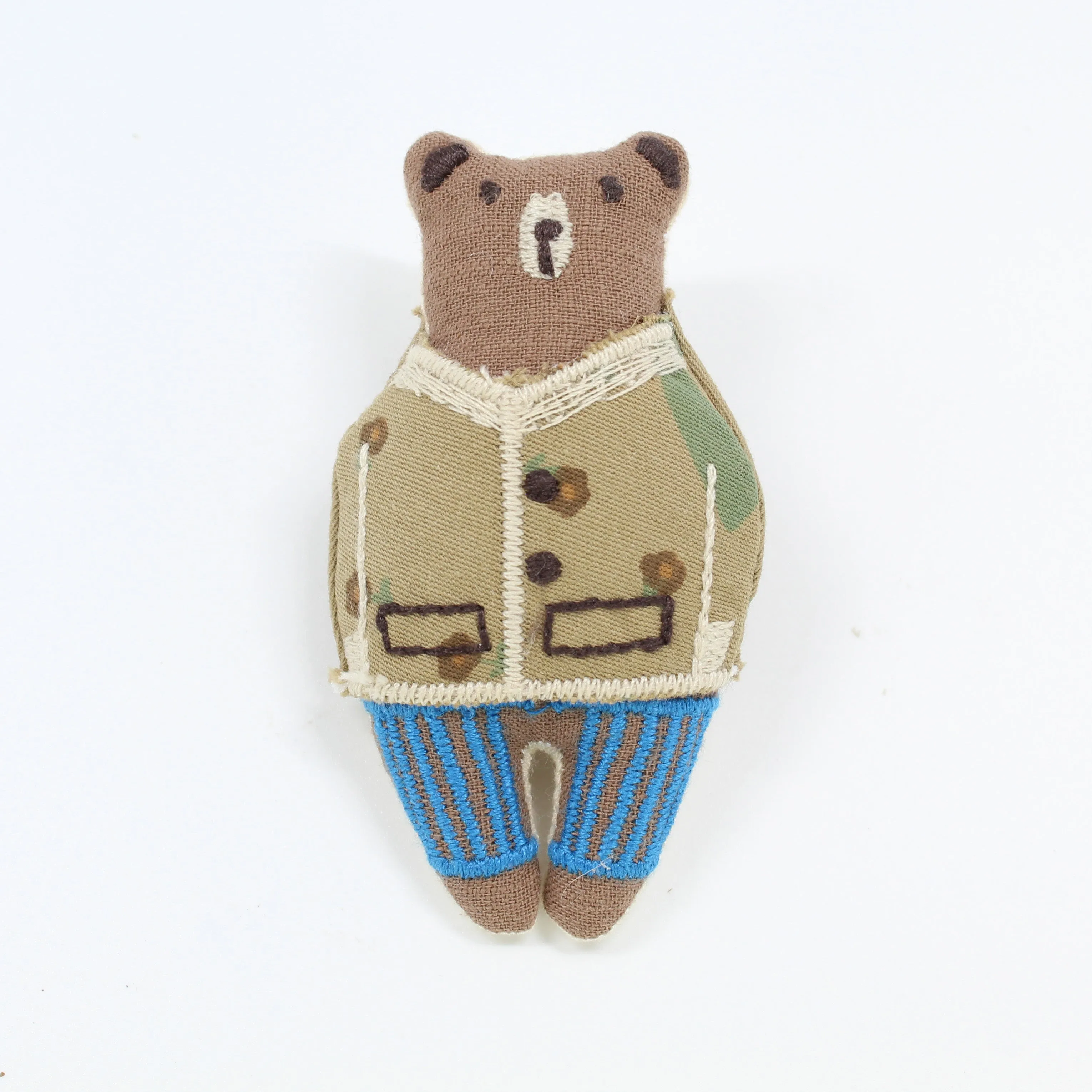 Handmade Cloth Bear Brooch/Pin