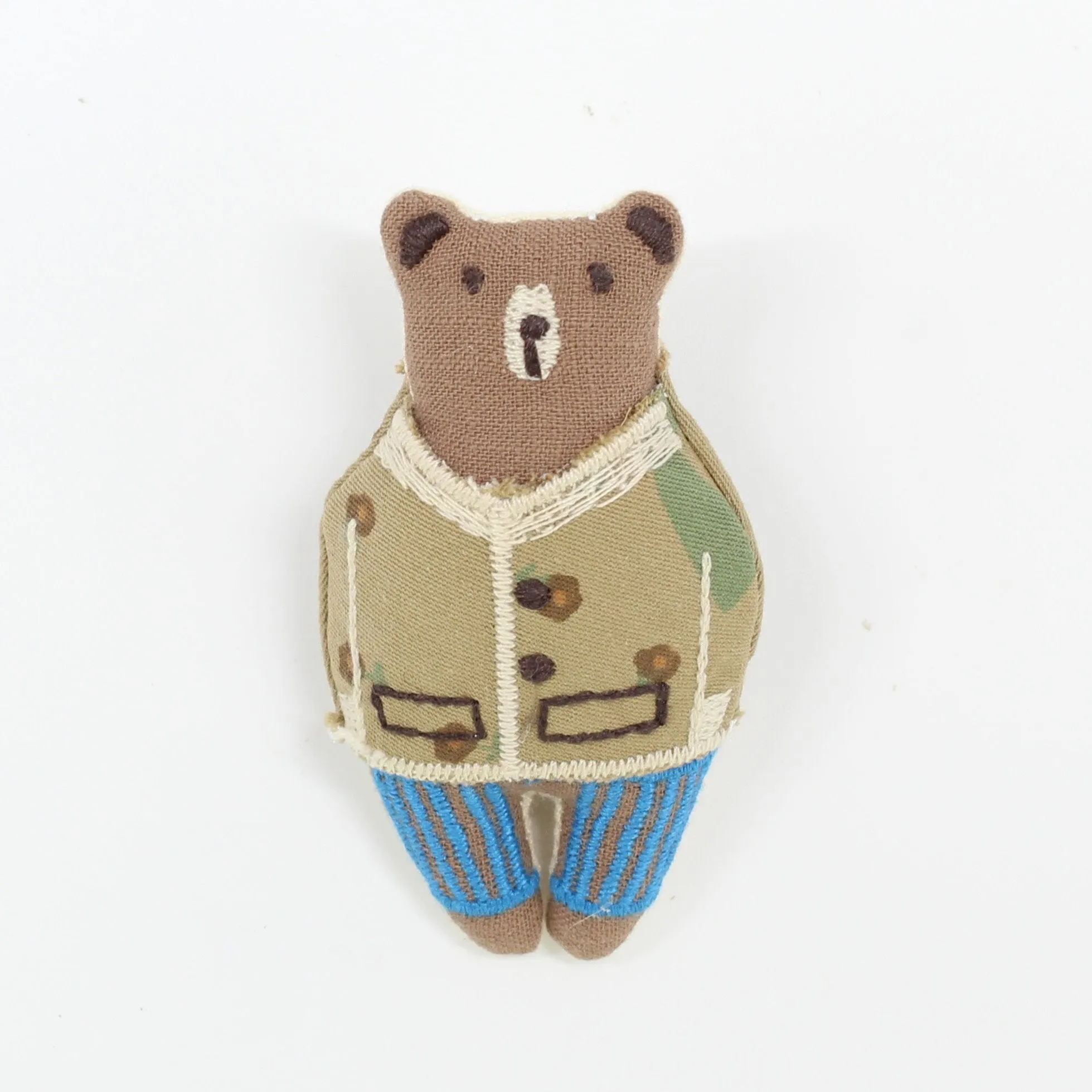 Handmade Cloth Bear Brooch/Pin