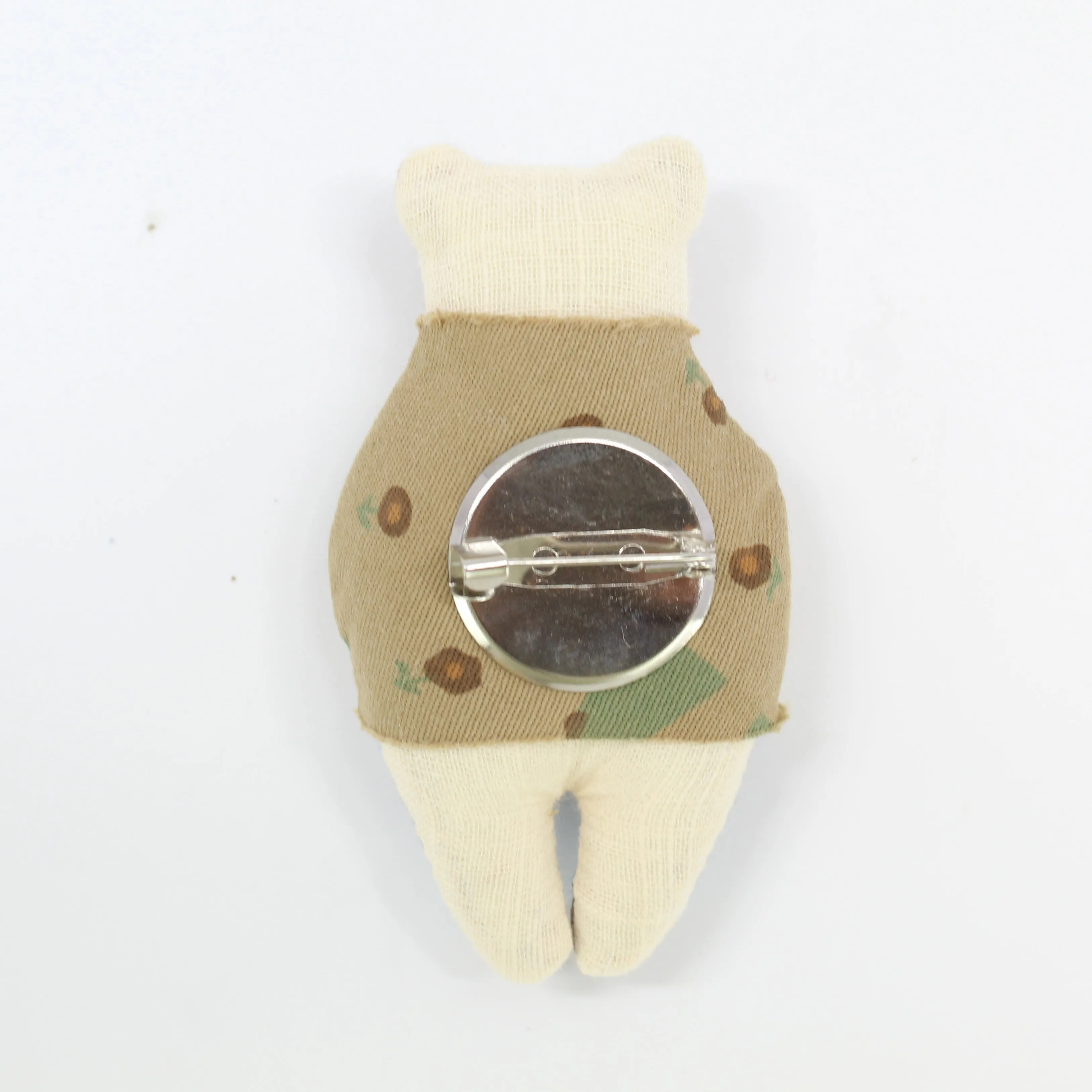 Handmade Cloth Bear Brooch/Pin