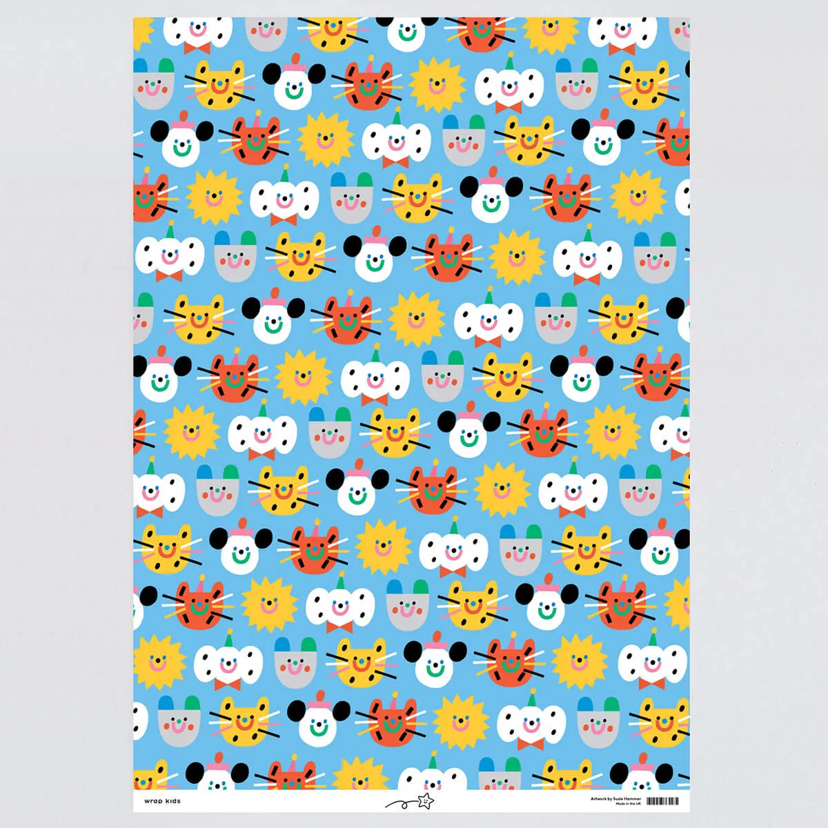 Happy Friends Gift Wrap by Susie Hammer for Wrap