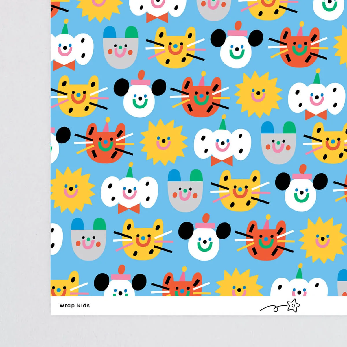 Happy Friends Gift Wrap by Susie Hammer for Wrap