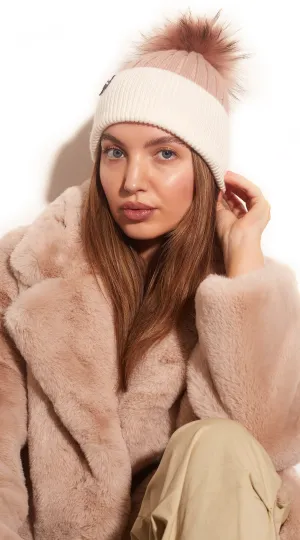 Harley Pom Pom Hat - Blush/Ivory Harley Pom Pom Hat - Blush/Ivory
