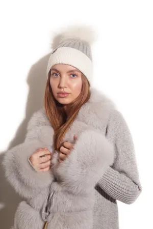 Harley Pom Pom Hat - Grey/White