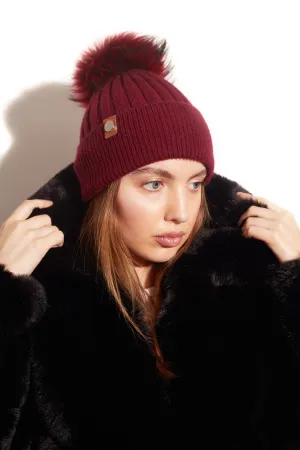 Harley Pom Pom Hat - Wine