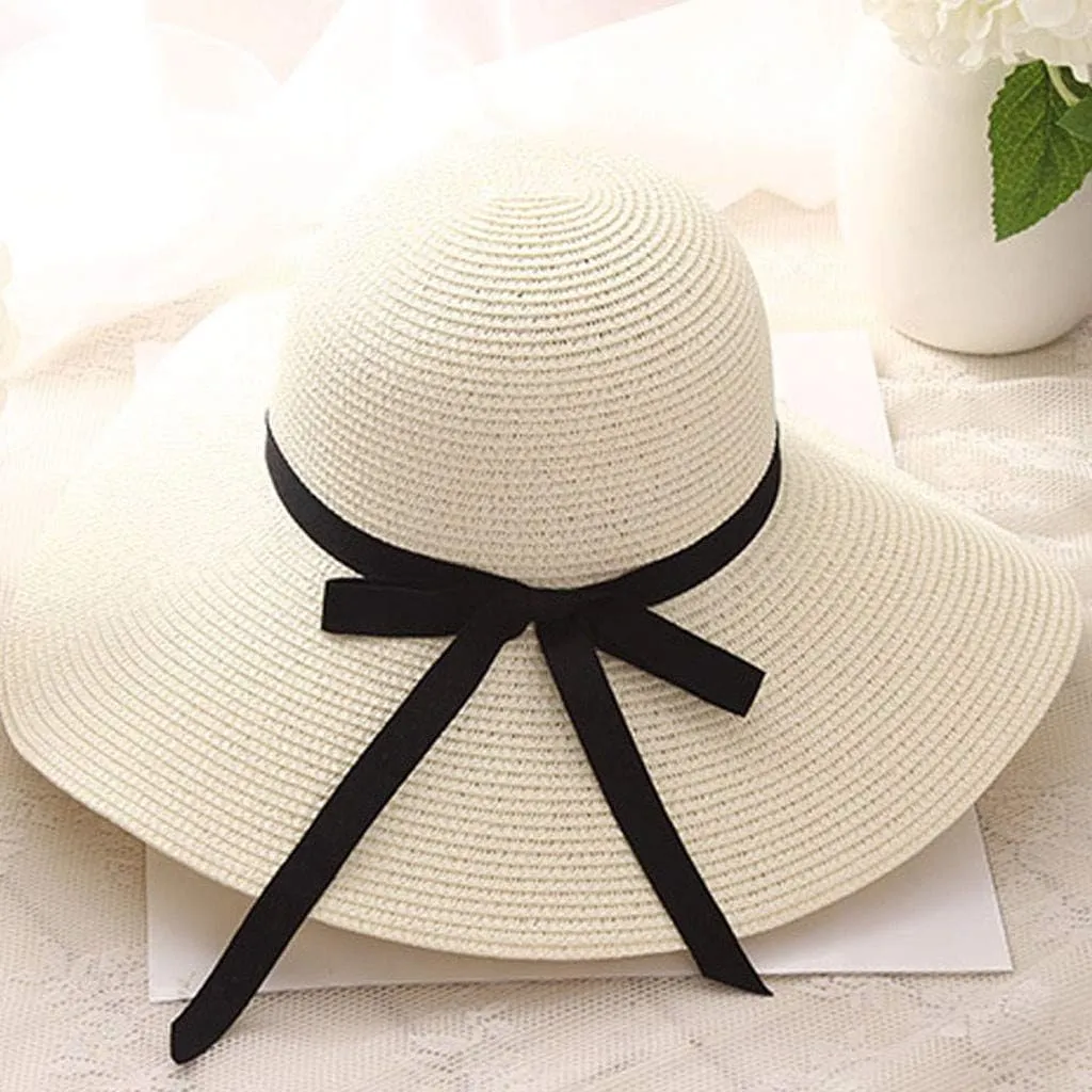 Hat Foldable Beach Straw Wide Floppy Summer Ladies Sun Cap Women Brim Baseball Caps Dad Ball Caps Men