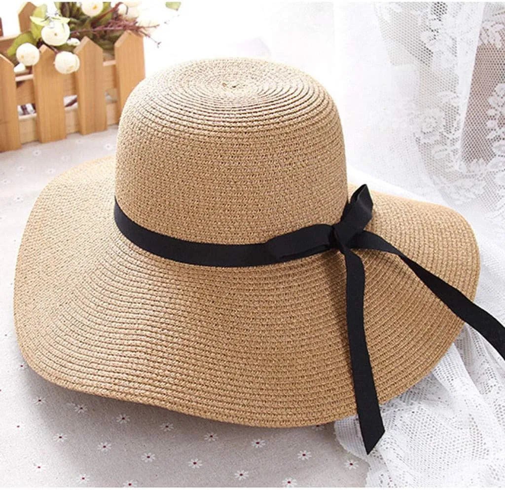 Hat Foldable Beach Straw Wide Floppy Summer Ladies Sun Cap Women Brim Baseball Caps Dad Ball Caps Men