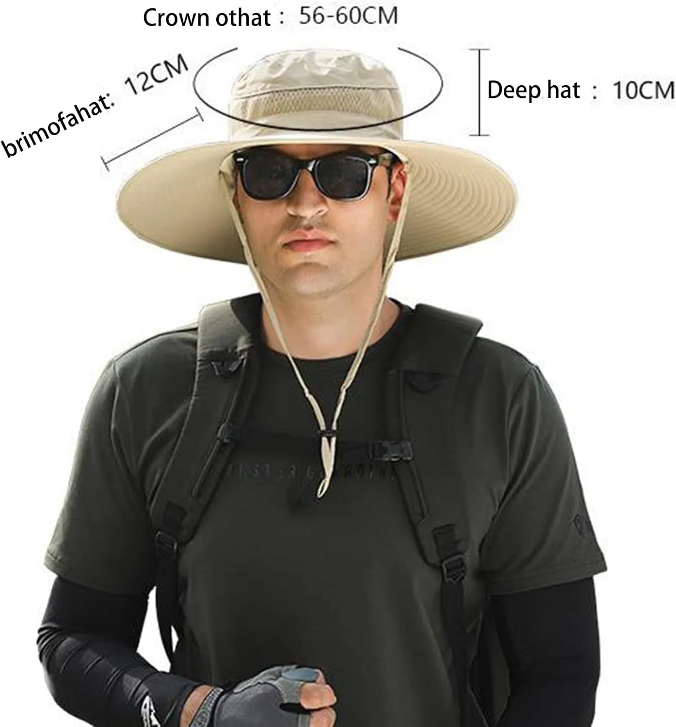 Hat with Fans Solar Power, Outdoor Wide Brim Sun Hat with 2 Solar Fan, Removable USB Charging Fan, Hiking Camping Fishing Hat