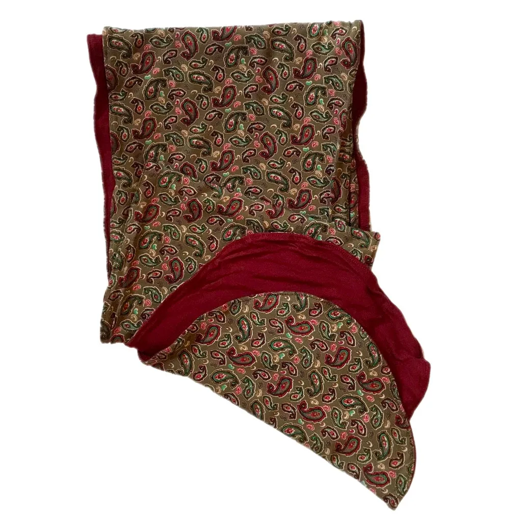 Head Wrap Reversible Olive Paisley Aubergine