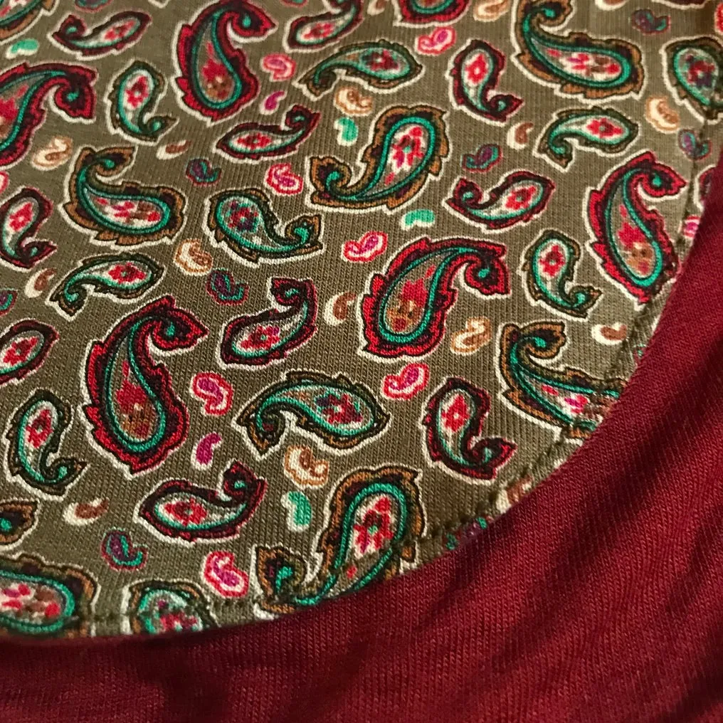 Head Wrap Reversible Olive Paisley Aubergine