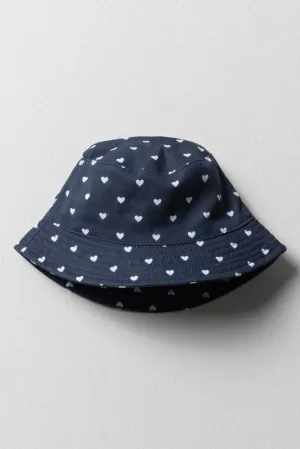 Heart Bucket Hat Navy