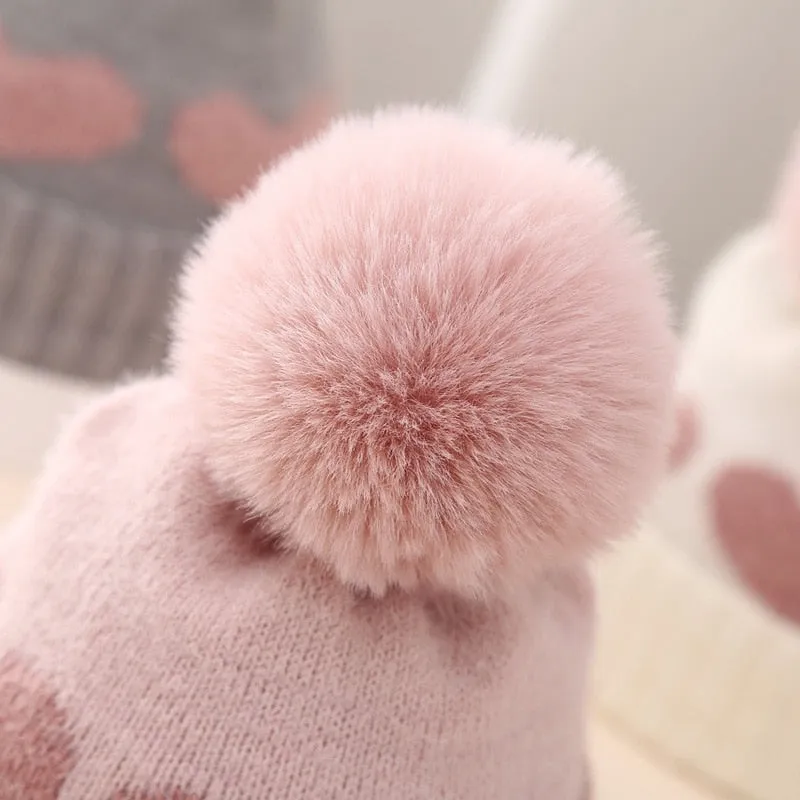 HEART Pompom Beanie