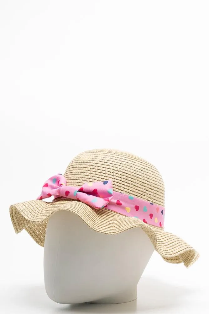 Heart Wide Straw Hat Natural