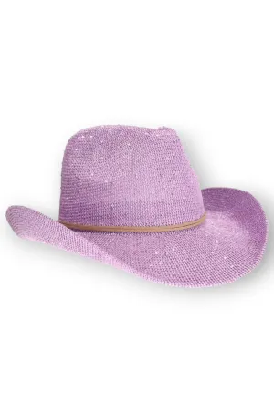 Hello Vegas Lavender Sequin Cowboy Hat