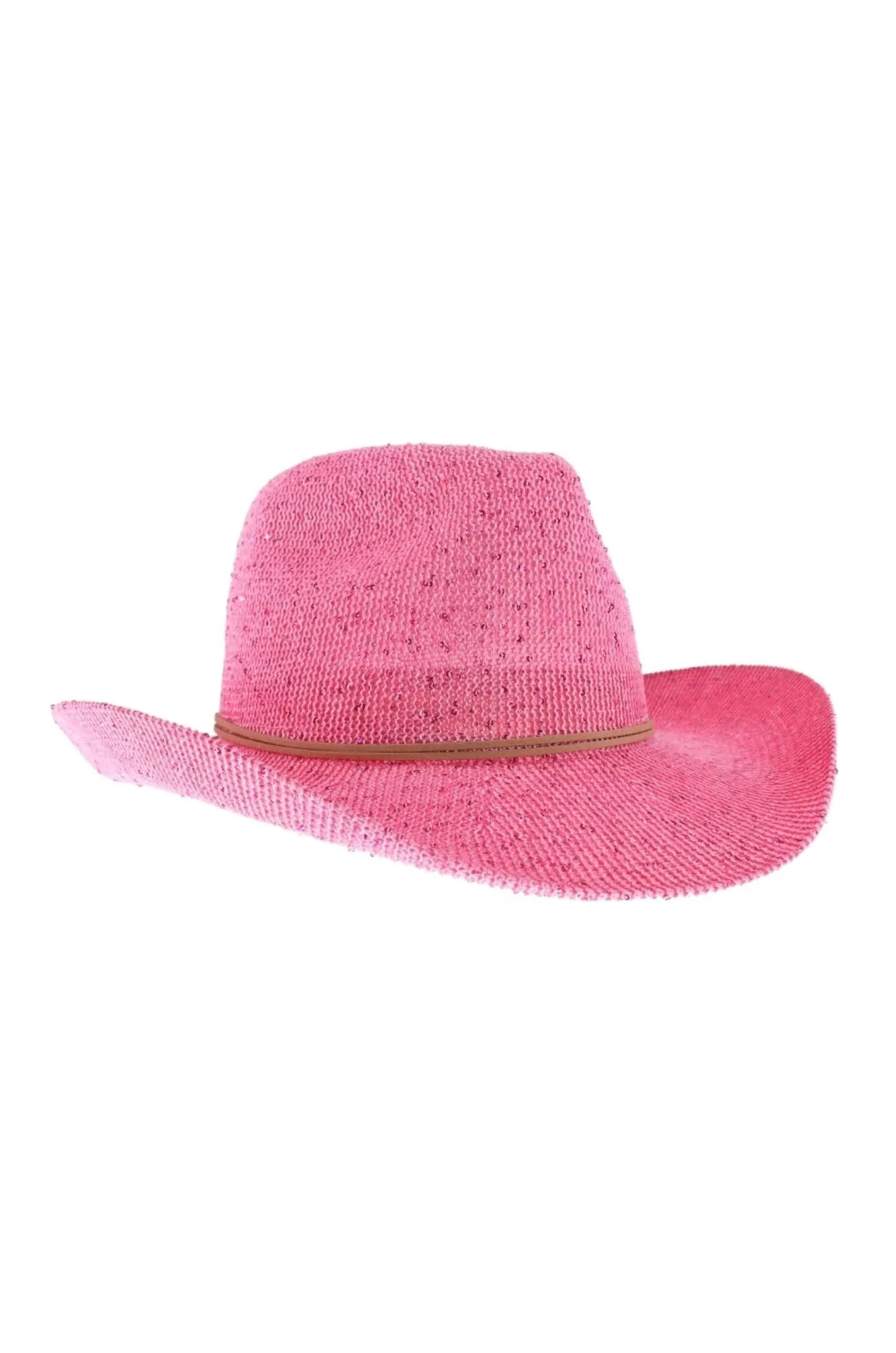 Hello Vegas Pink Sequin Cowboy Hat