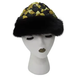 Hermes Printed Silk Fur Cap