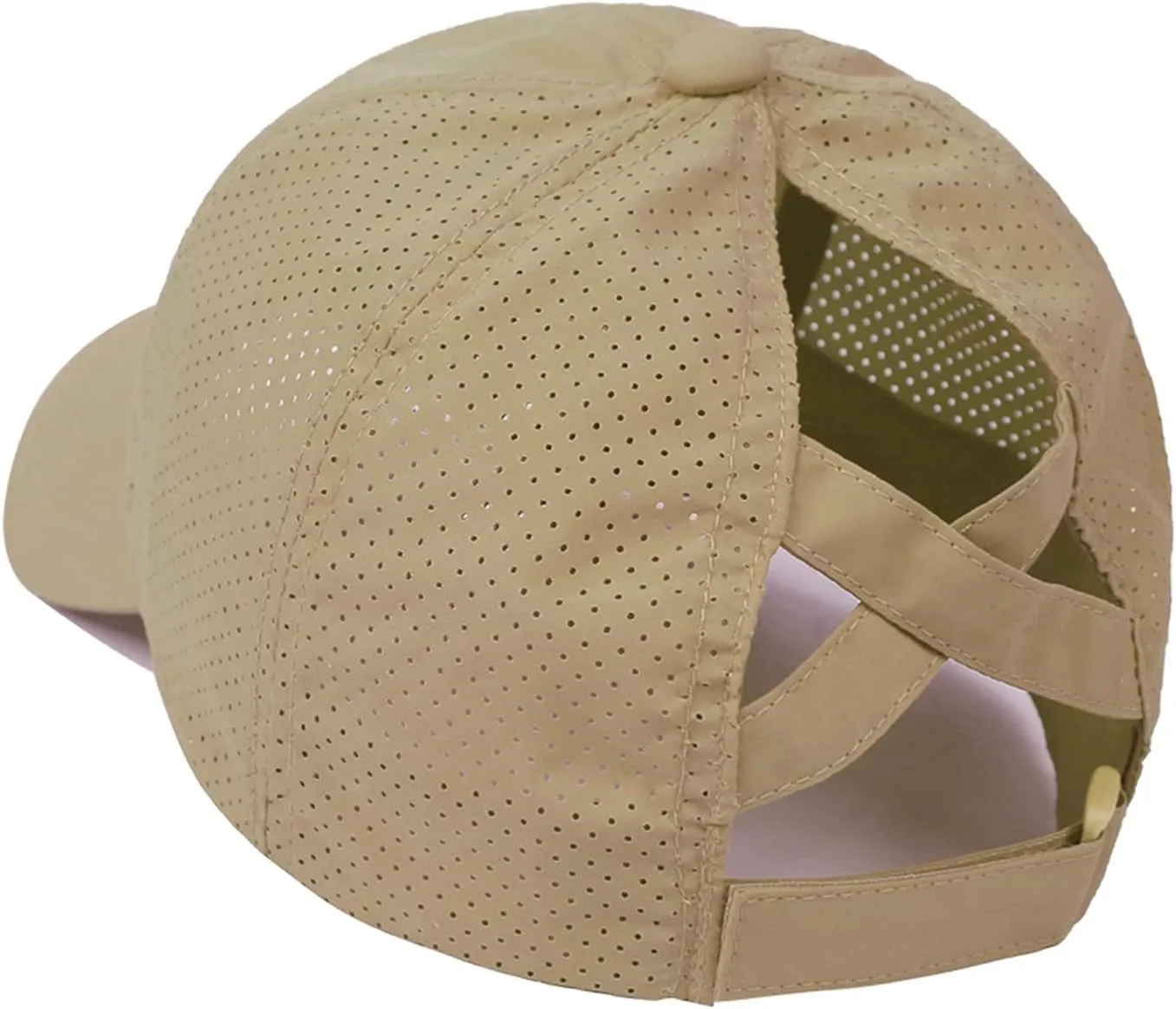HGGE Womens Criss Cross Ponytail Baseball Cap Adjustable High Messy Bun Ponycap Quick Drying Hat
