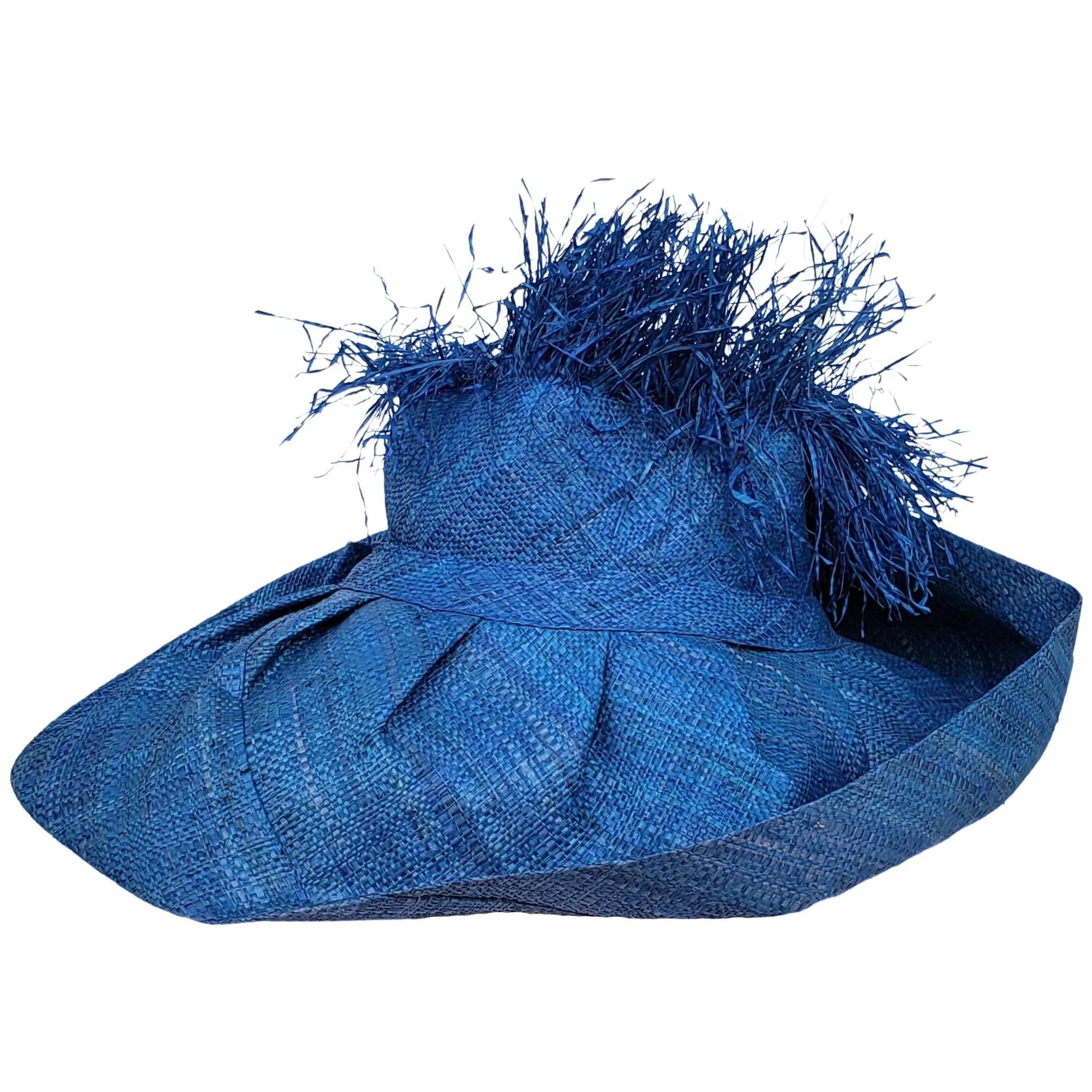Hibo: Madagascar Big Brim Crown Out Raffia Sun Hat