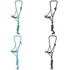 HILASON Western Beaded Weave Nylon/Poly Rope Halter 8 Ft. Lead Rope