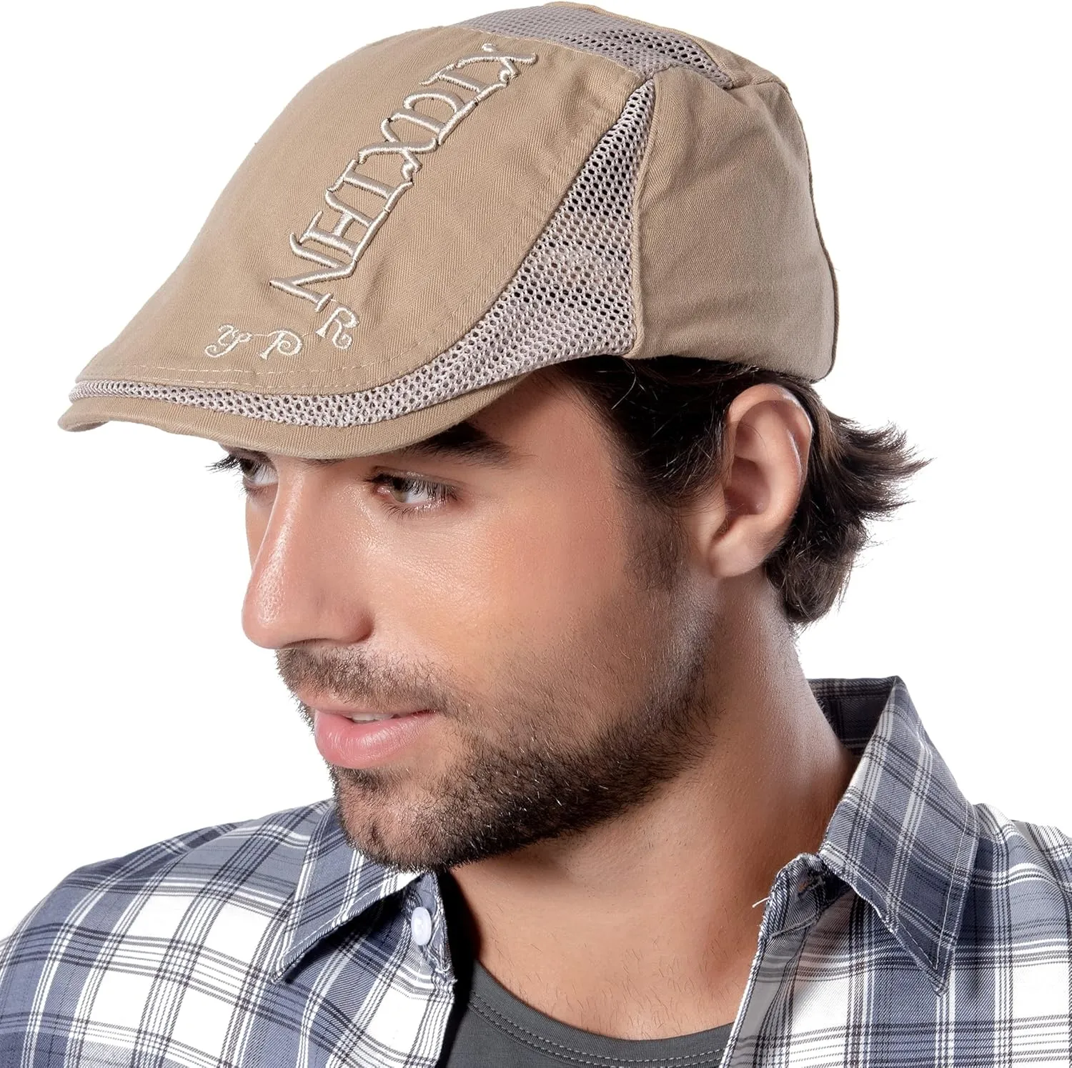 HLLMAN Cabbie Hats for Men Summer,Cotton Beret Newsboy Hat Ivy Gatsby Adjustable Flat Cap Beret for Driving