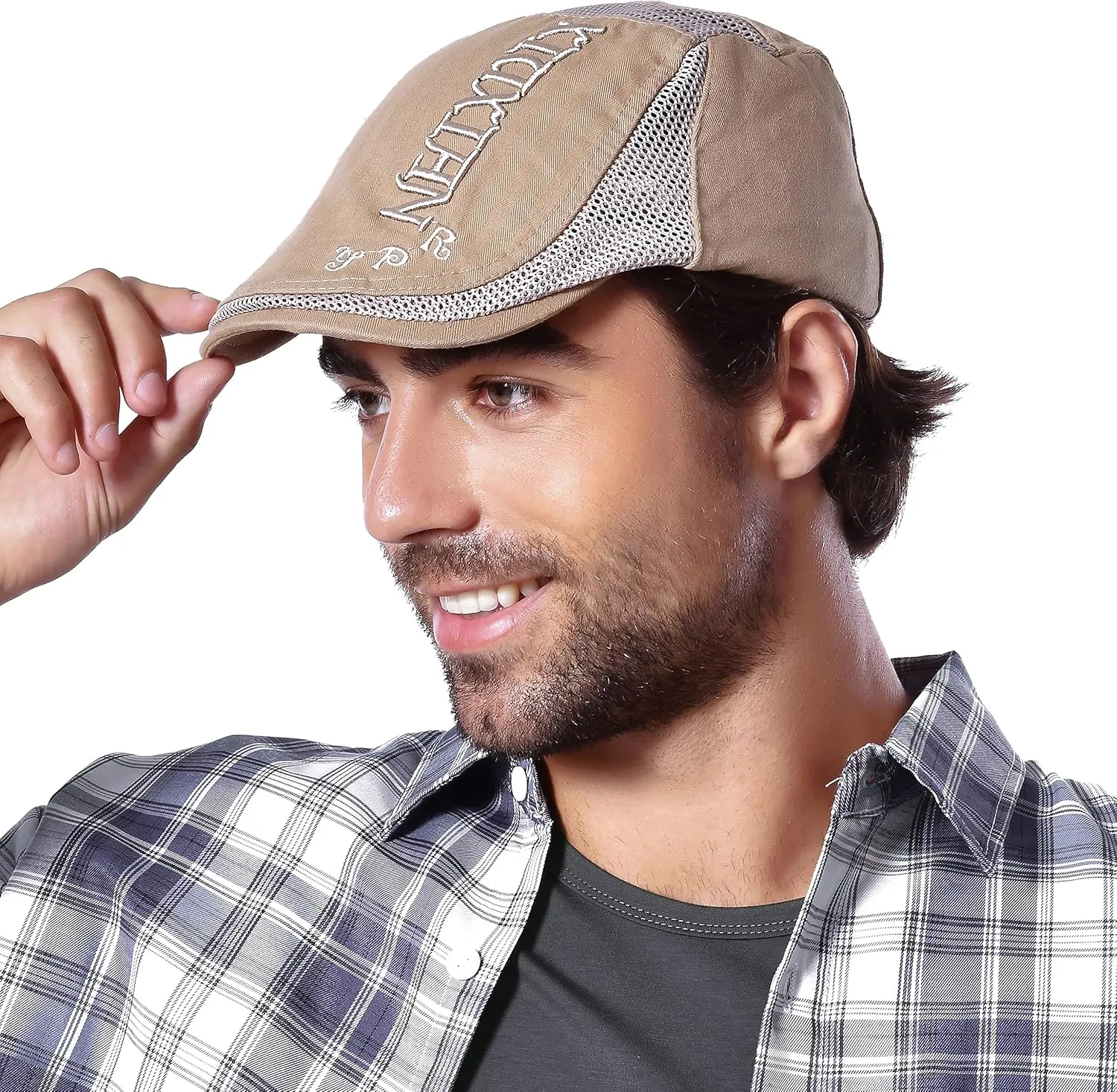 HLLMAN Cabbie Hats for Men Summer,Cotton Beret Newsboy Hat Ivy Gatsby Adjustable Flat Cap Beret for Driving