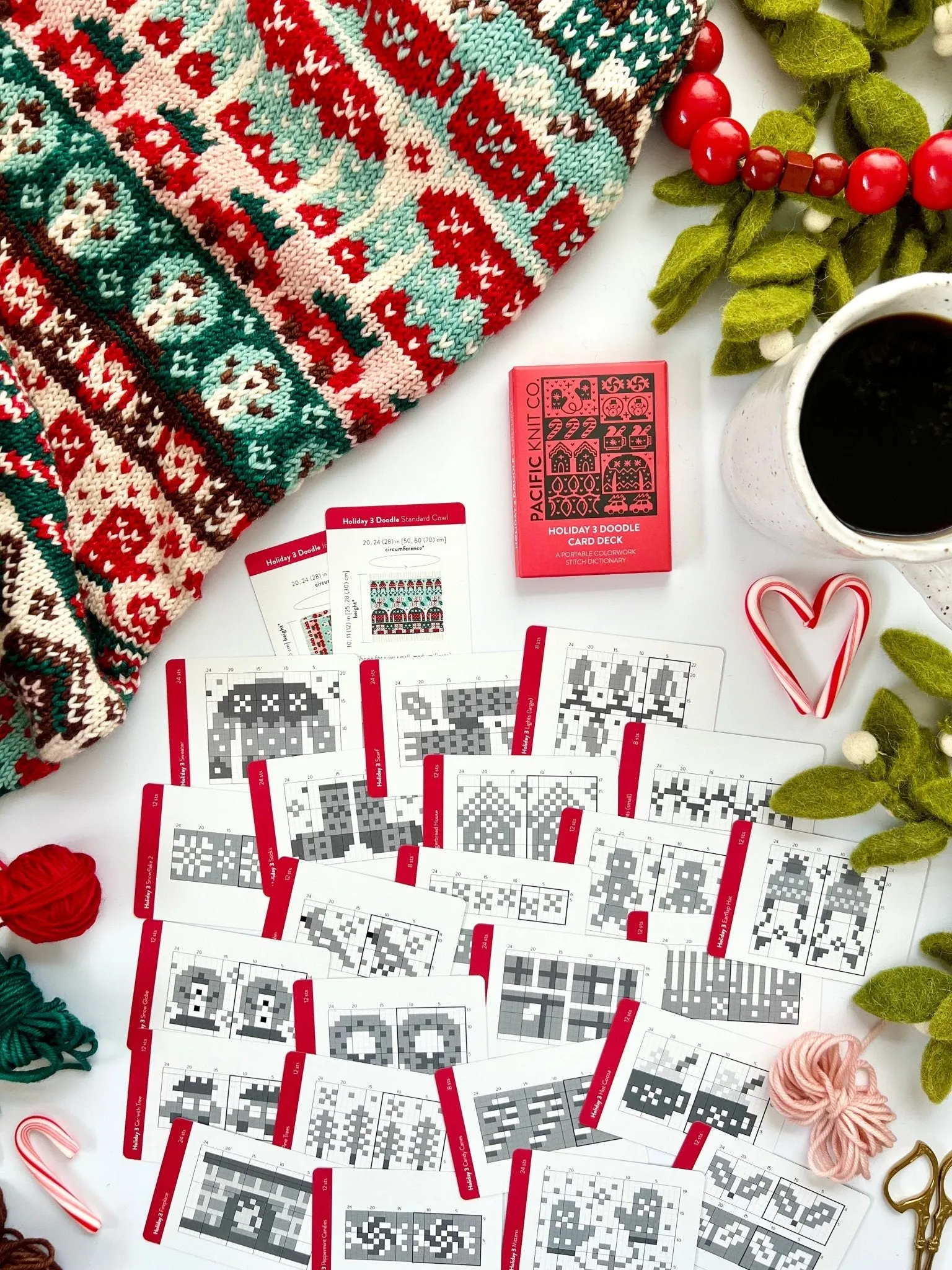 Holiday 3 Doodle Deck: Knitting Chart & Stitch Dictionary cards