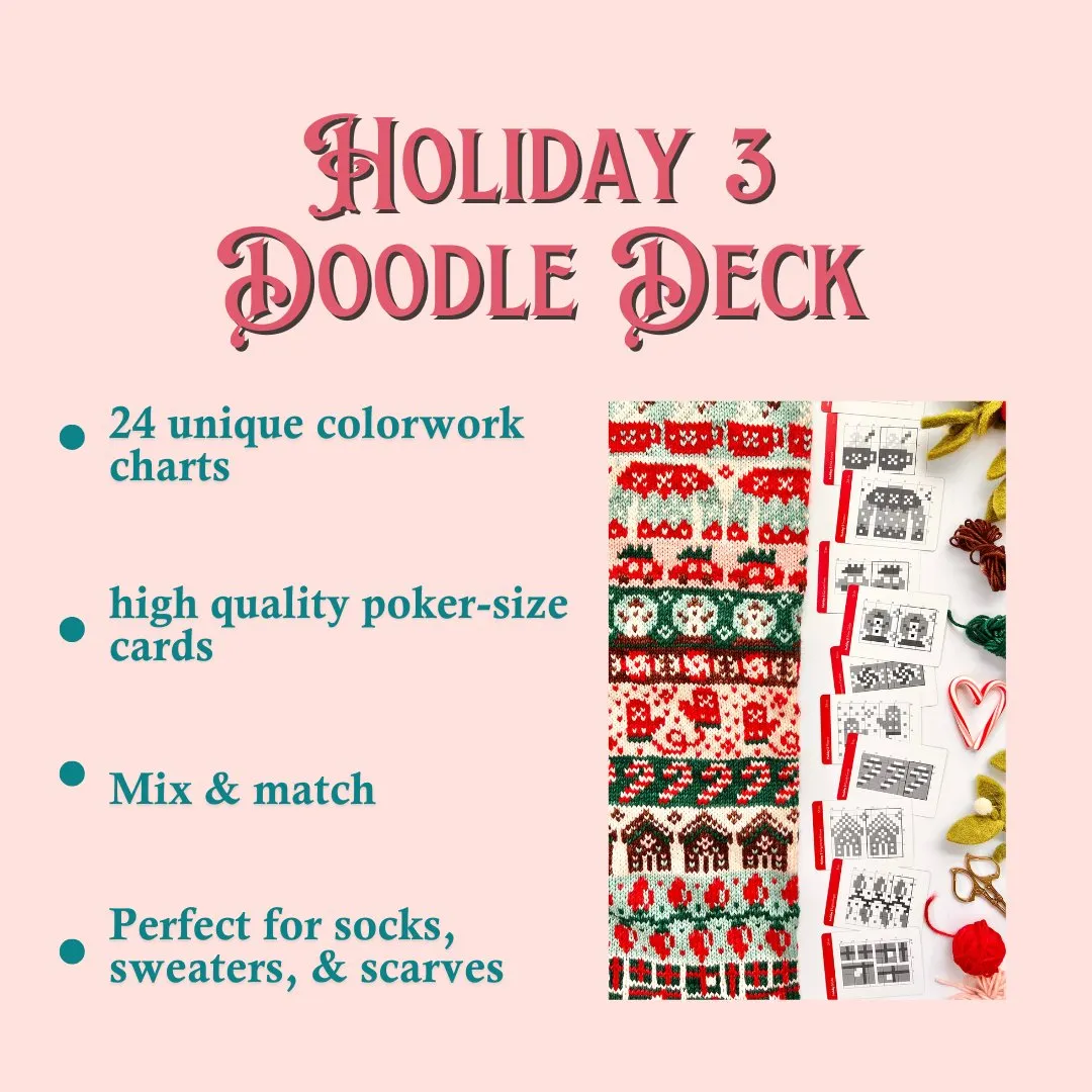 Holiday 3 Doodle Deck: Knitting Chart & Stitch Dictionary cards