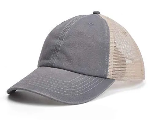 Home Prefer Men's Mesh Trucker Hat Summer Golf Hat Brim Sun Cap for Running Hiking Fishing Light Gray