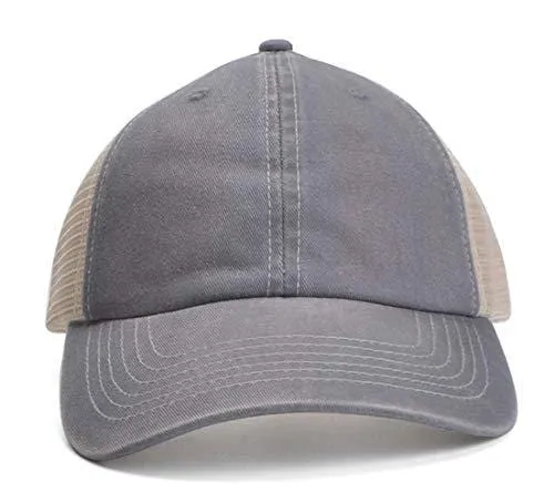 Home Prefer Men's Mesh Trucker Hat Summer Golf Hat Brim Sun Cap for Running Hiking Fishing Light Gray