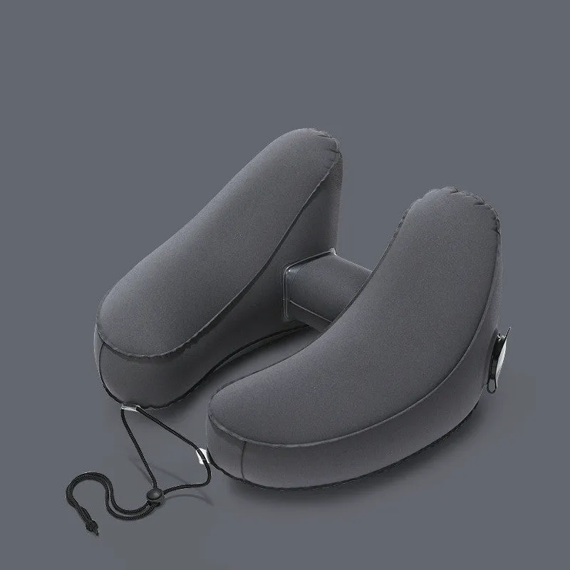 Hooded Travel Pillow Inflatable Neck Folding Lightweight Nap Car Office Airplane Sleeping Cushion Pillows  | Brodtica.com