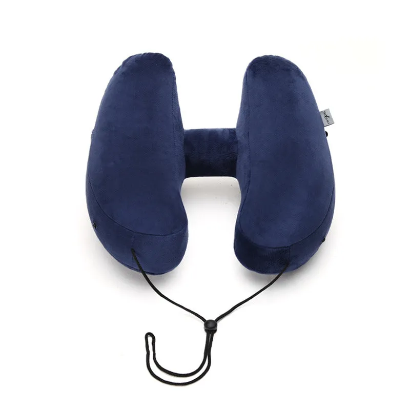 Hooded Travel Pillow Inflatable Neck Folding Lightweight Nap Car Office Airplane Sleeping Cushion Pillows  | Brodtica.com