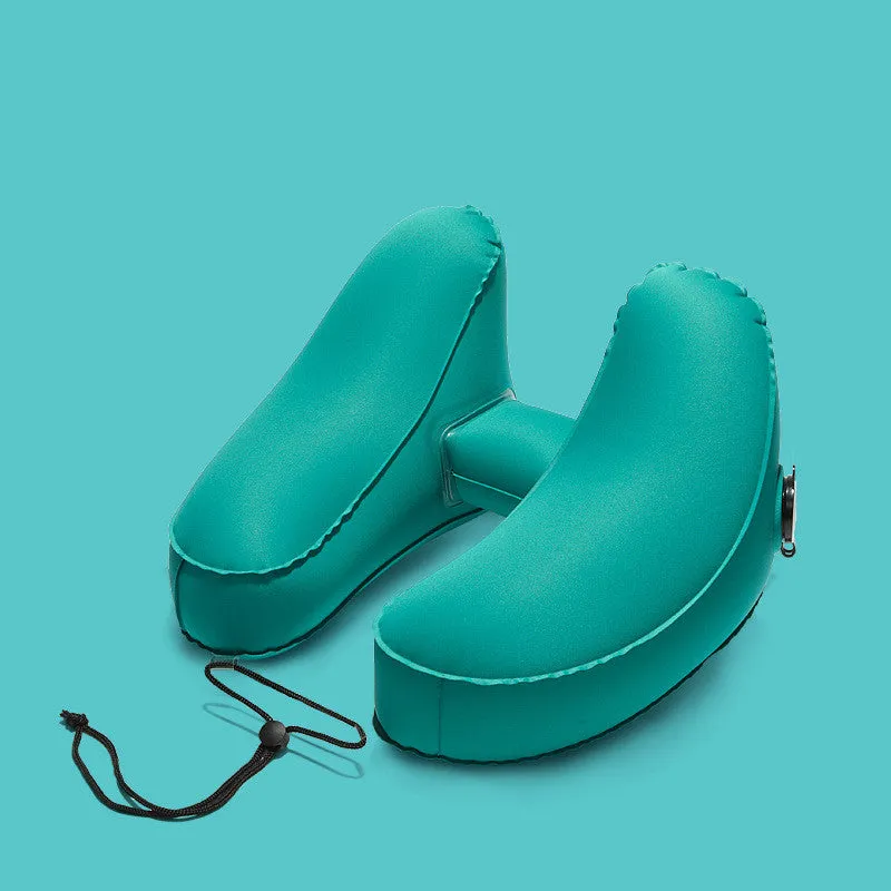 Hooded Travel Pillow Inflatable Neck Folding Lightweight Nap Car Office Airplane Sleeping Cushion Pillows  | Brodtica.com