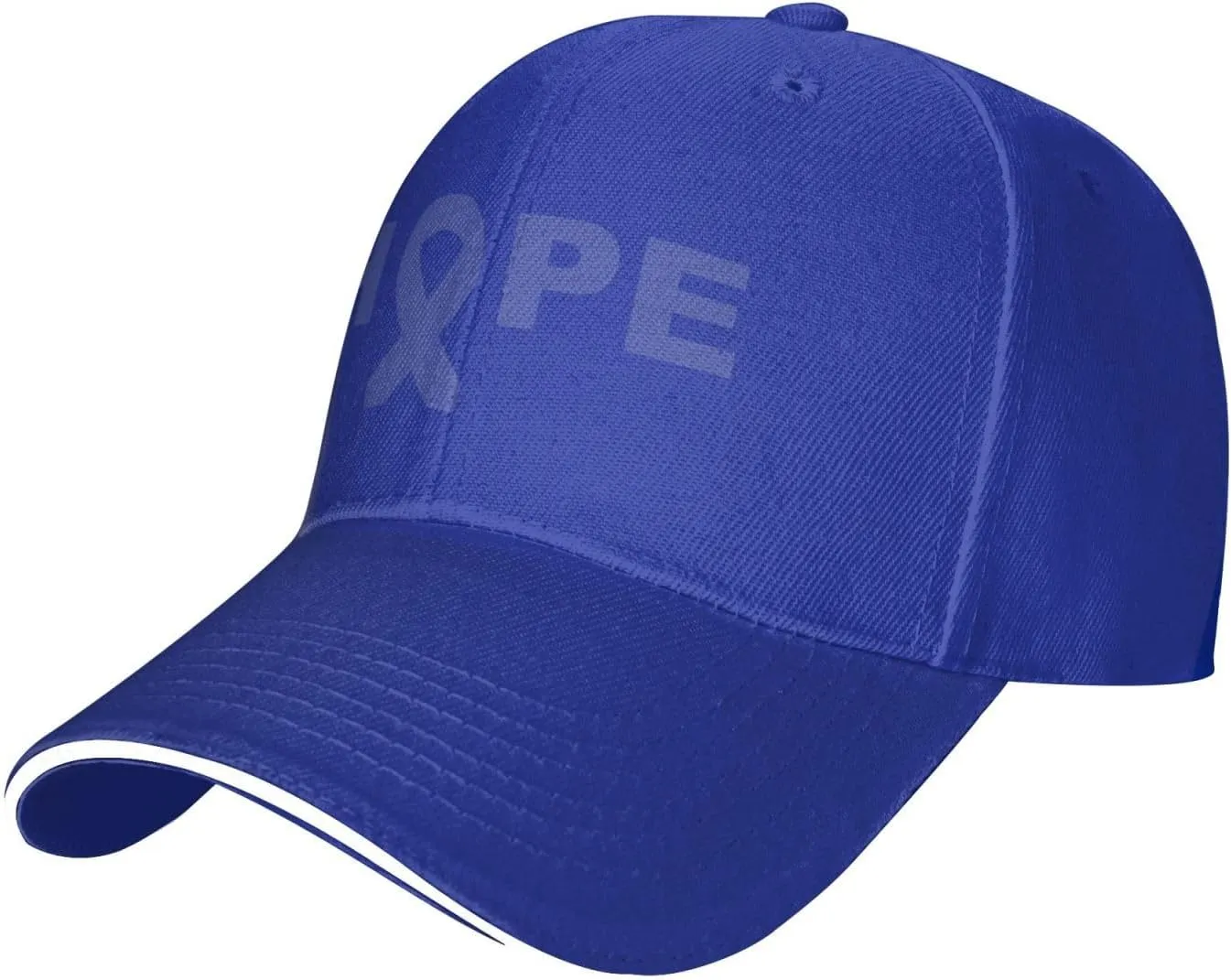 Hope-for A Cure Colon Cancer Awareness Hat Mens Wide Brim Baseball Cap Adjustable Low Profile Sports Dad Hats