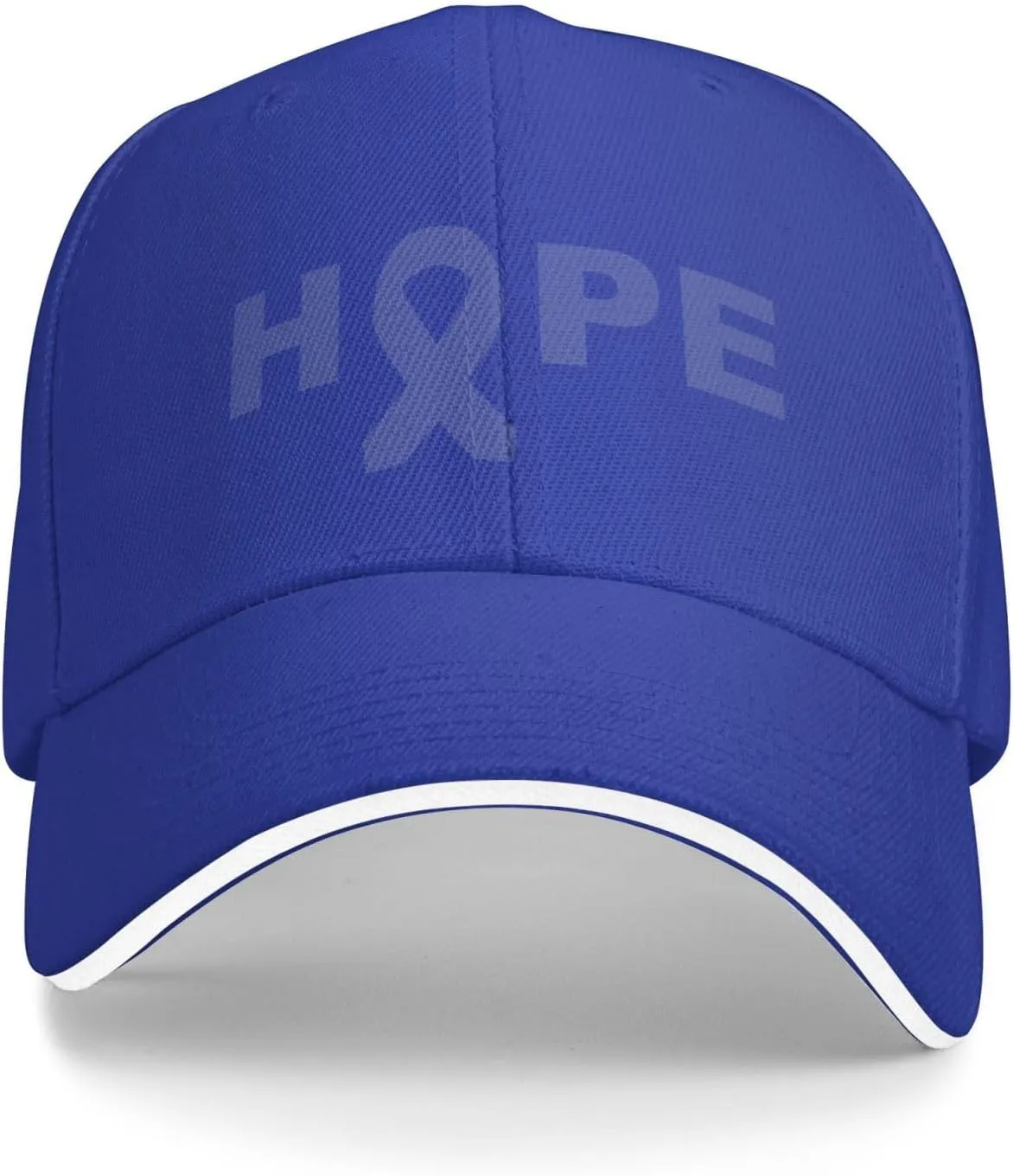 Hope-for A Cure Colon Cancer Awareness Hat Mens Wide Brim Baseball Cap Adjustable Low Profile Sports Dad Hats