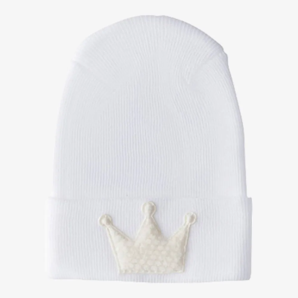 Hospital Hat With Fuzzy Decal - Ivory Crown