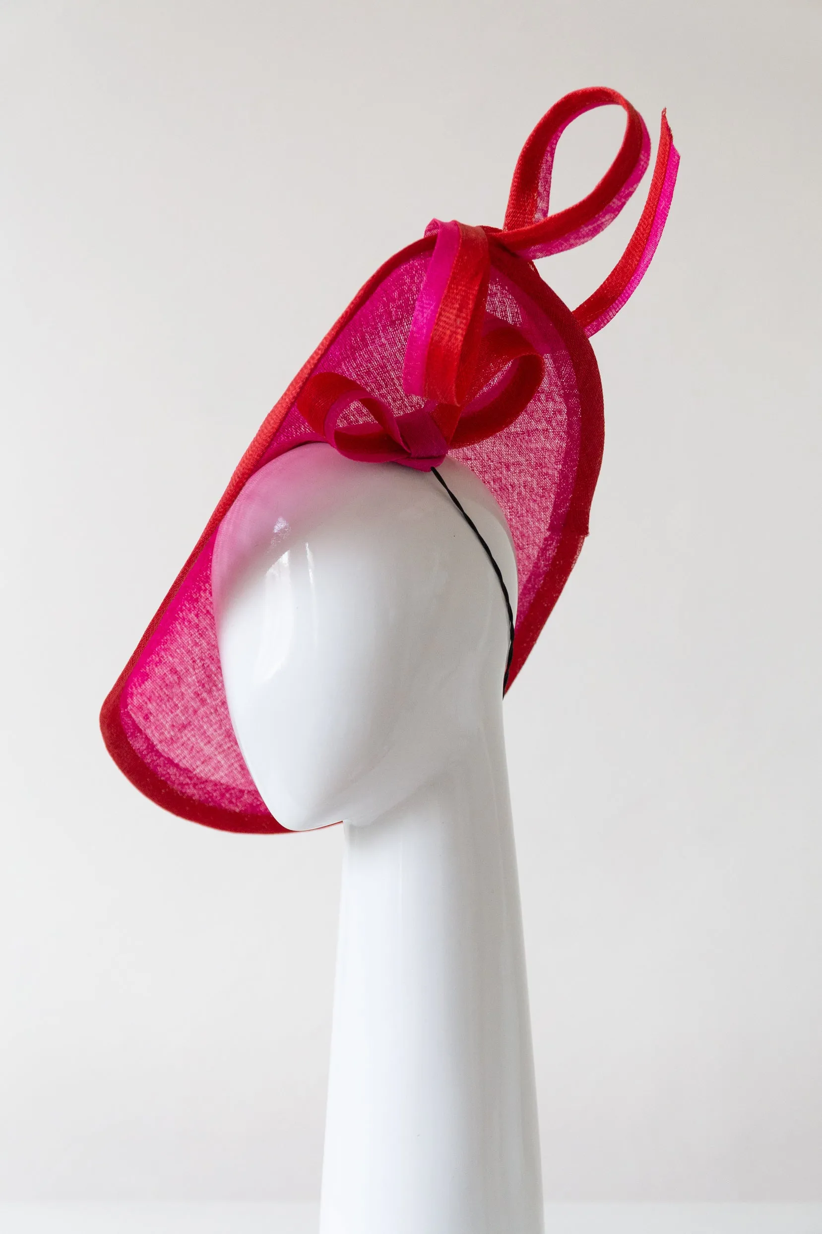 Hot Pink and Red Sweeping Picture Hat