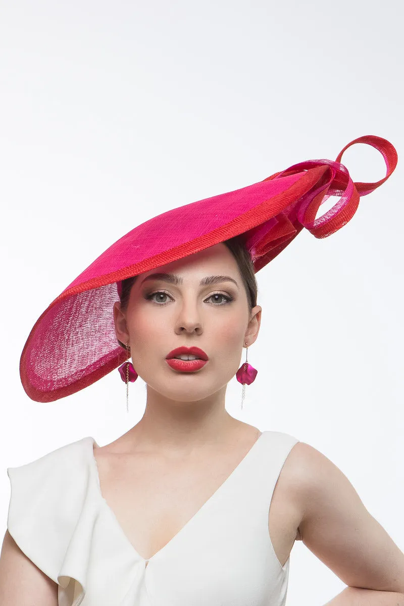 Hot Pink and Red Sweeping Picture Hat