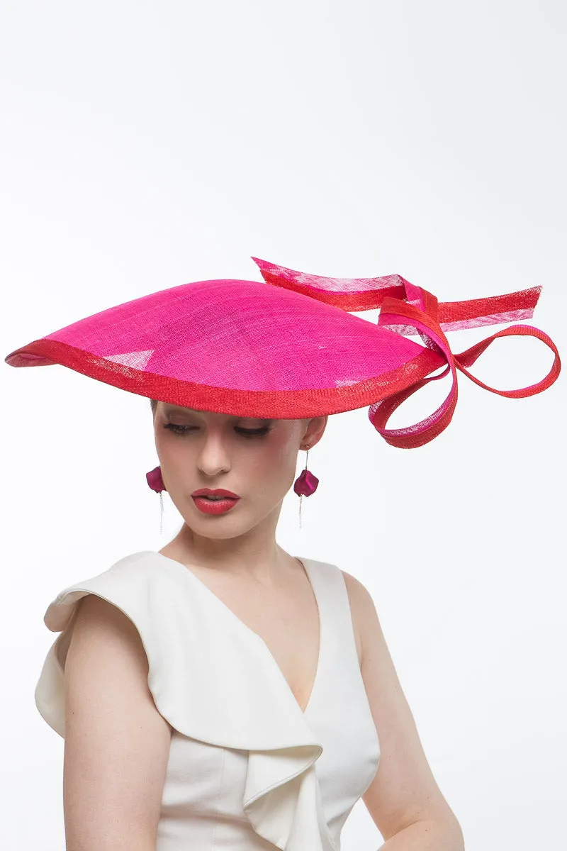 Hot Pink and Red Sweeping Picture Hat