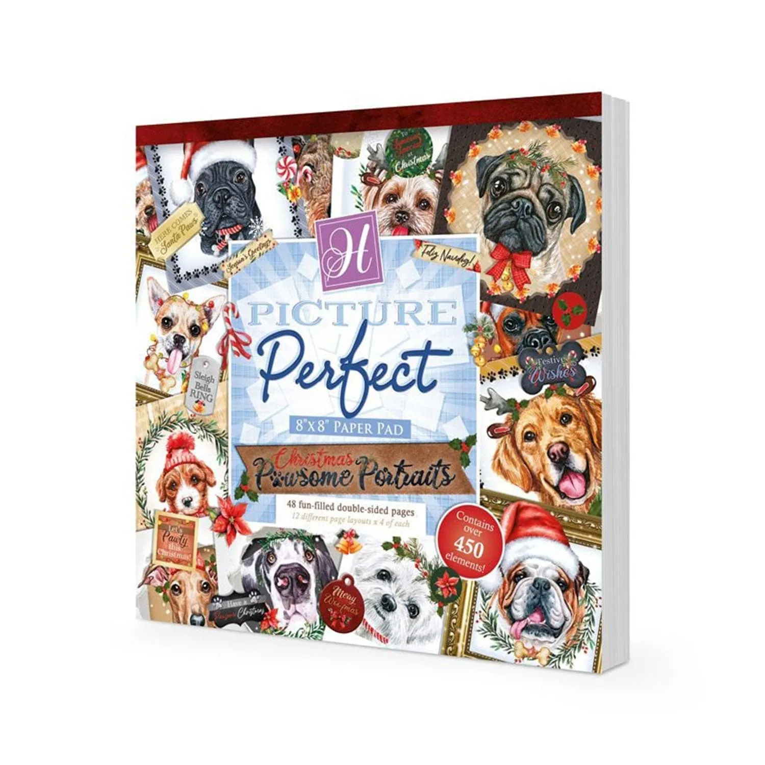 Hunkydory Christmas Pawsome Portraits Picture Perfect Paper Pad 8"x 8"
