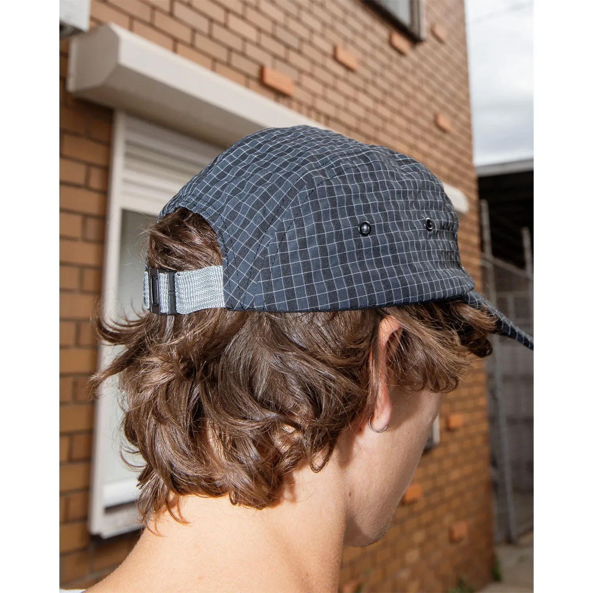 Ichpig - Ripstop Check 5 Panel Hat Black