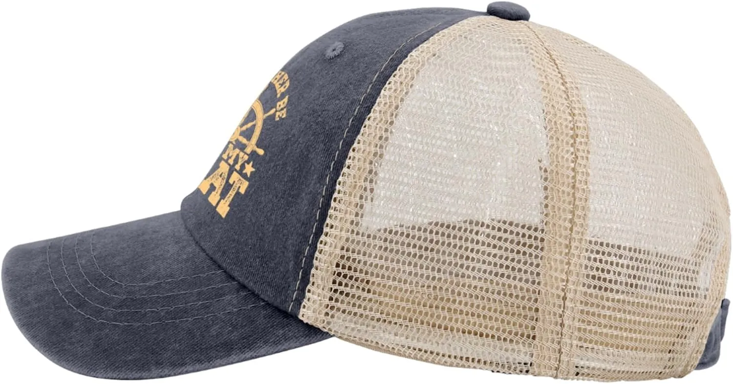 I'd Rather Be On The Boats Women Trucker Cap Cap for Men's Sport Cap Trendy Hats