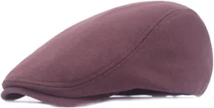 ikasus Men's Cotton Flat Ivy Gatsby Newsboy Driving Hat Cap Hunting Driving Beret Coffee