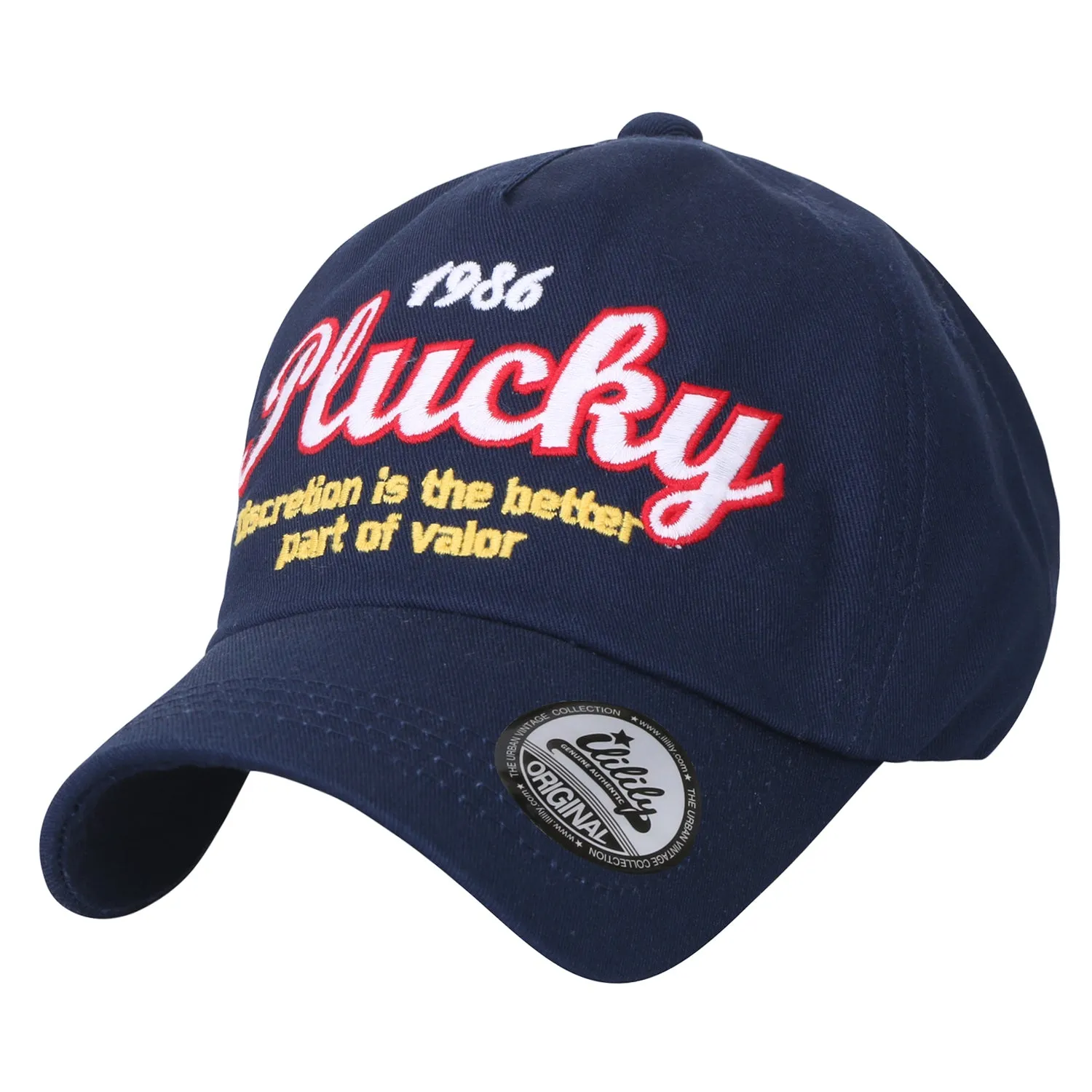ililily Letter Embroidered Distressed Vintage Cotton Baseball Cap Trucker Hat