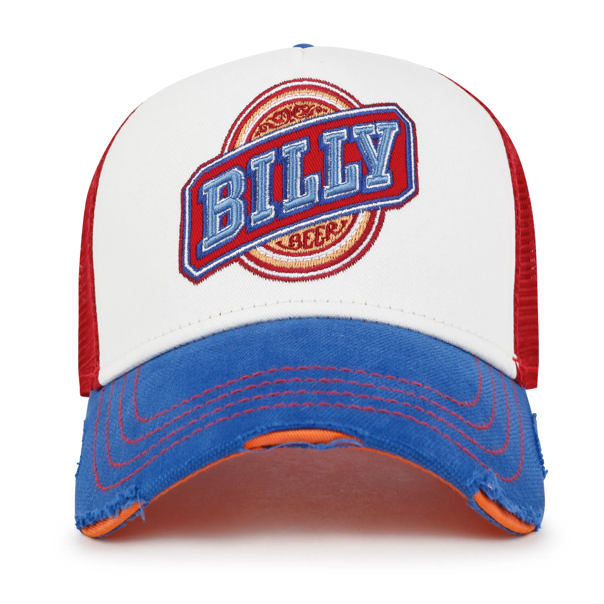 ililily PREMIUM Billy Beer Embroidery Structured Vintage Baseball Cap Casual Trucker Hat