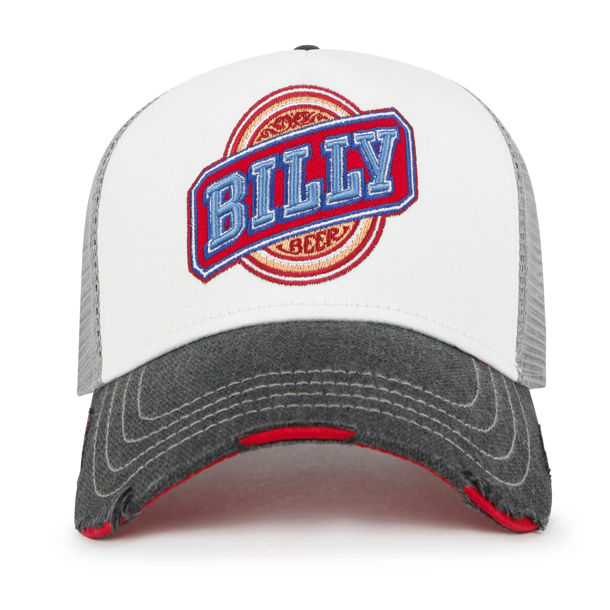 ililily PREMIUM Billy Beer Embroidery Structured Vintage Baseball Cap Casual Trucker Hat
